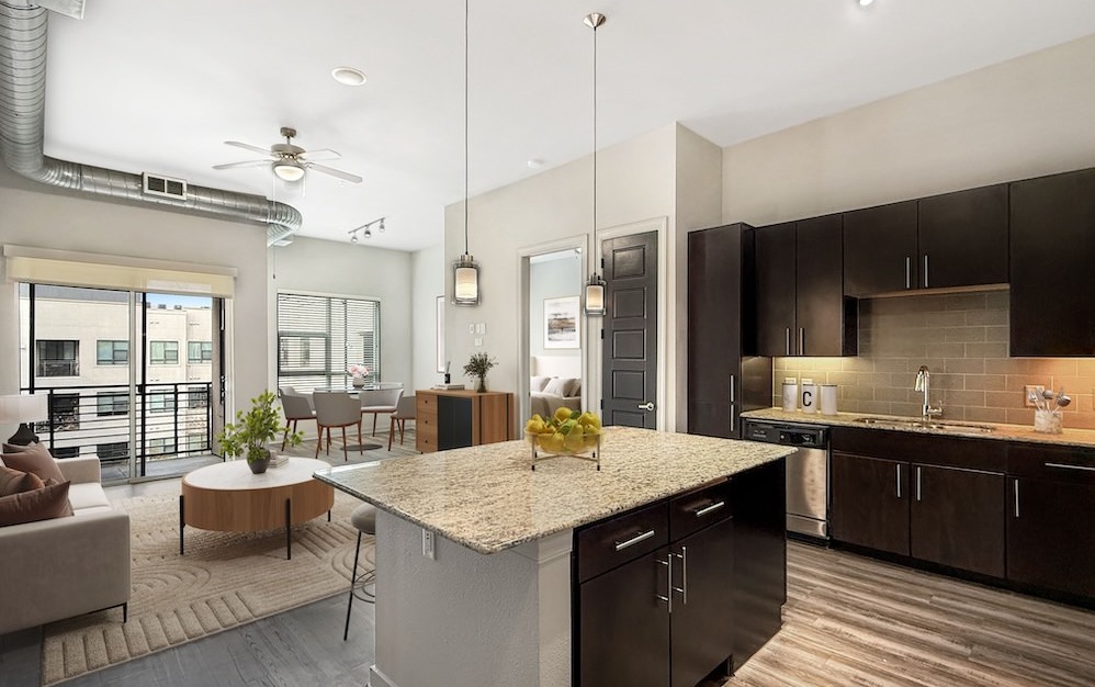 kitchen with an island and stainless steel appliances