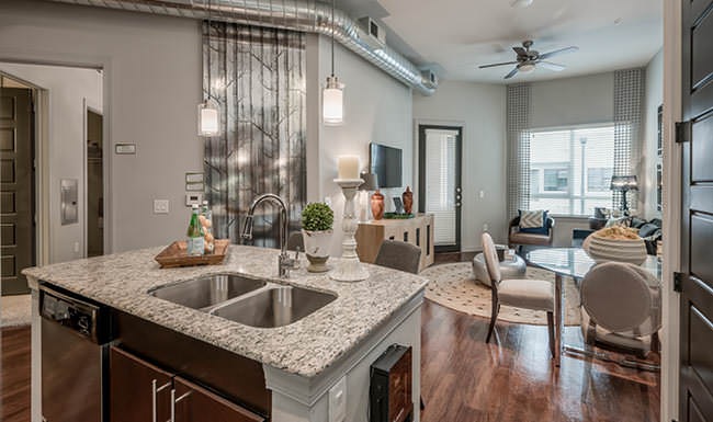kitchen island with pendant lighting