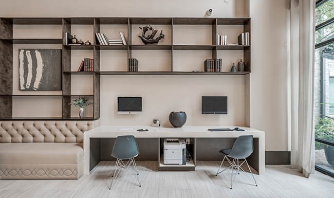 computer stations in business center